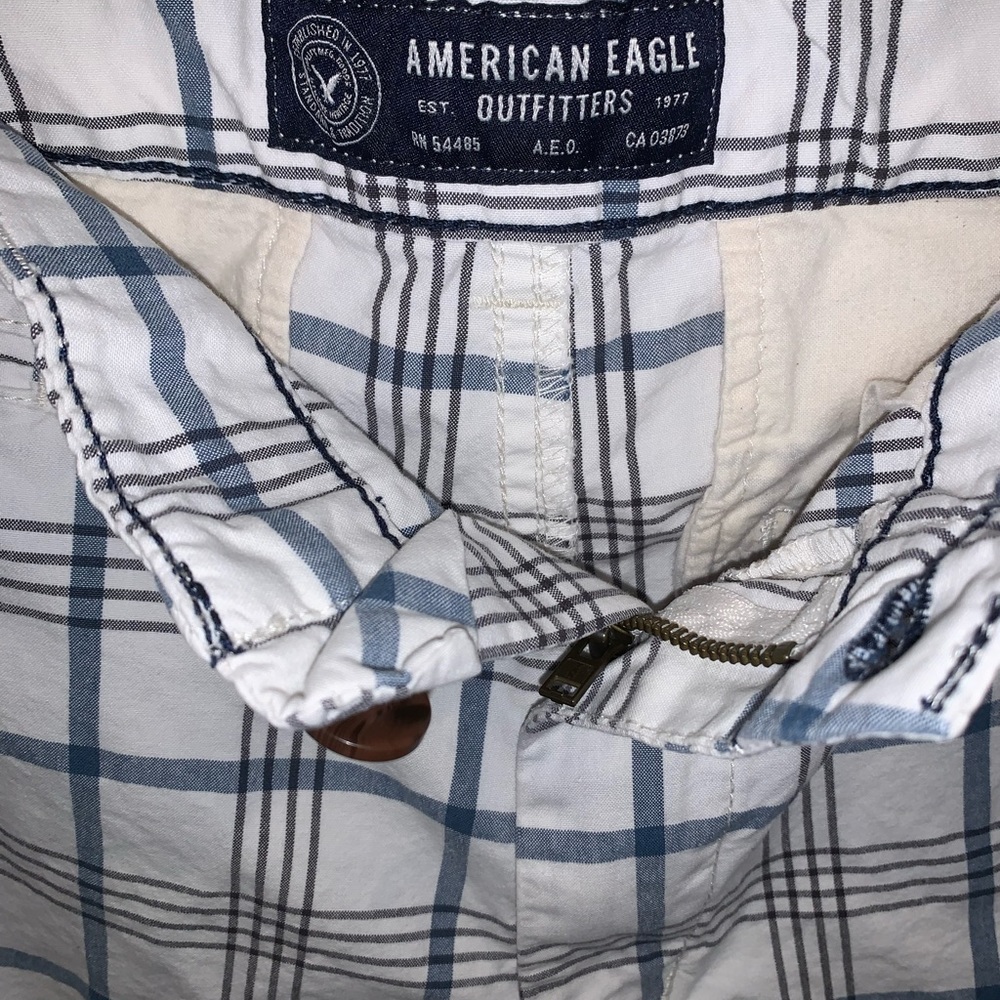 American Eagle mens 33W longboard plaid shorts - Picture 6 of 7